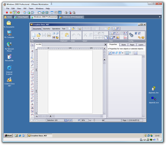Windows 2000 running in VMware Workstation